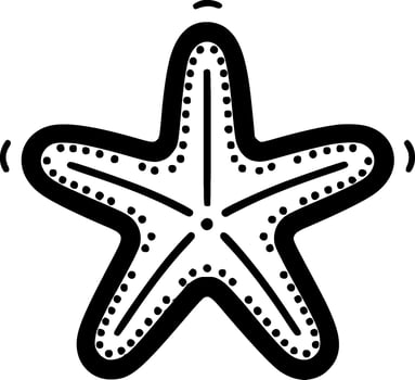 Starfish - Black and White Isolated Icon - Vector illustration