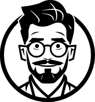 Teacher, Black and White Vector illustration
