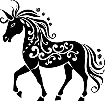 Unicorn - Minimalist and Flat Logo - Vector illustration
