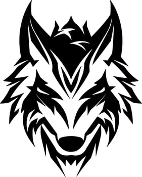 Wolf - Black and White Isolated Icon - Vector illustration
