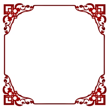 Red Border Frame Chinese Style Ai Generative png