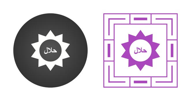 Halal Sticker Vector Icon