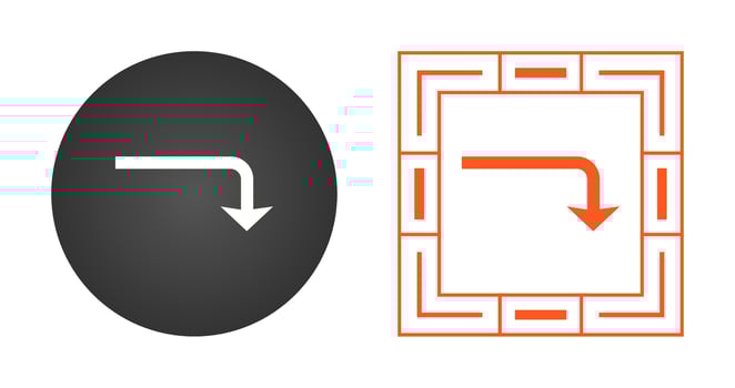 Turn Down Vector Icon