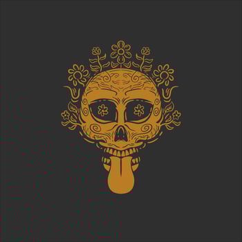 design template skull and flowers. illustration design and drawn skull and flowers for t shirt vector