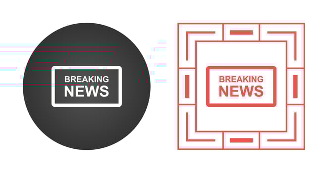 Breaking News on TV Vector Icon