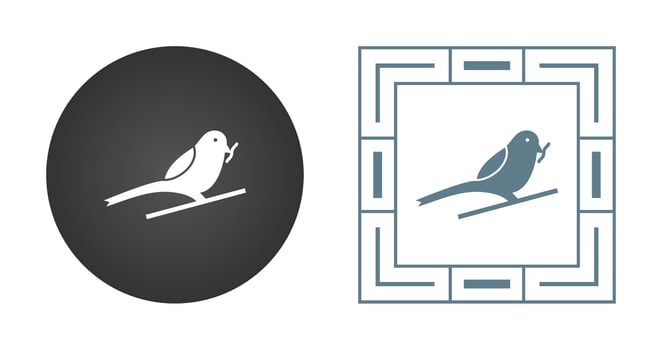 Bird Eating Worm Vector Icon