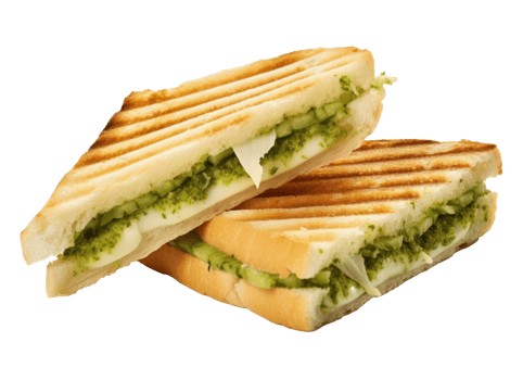Grilled sandwich cut into pieces isolated png