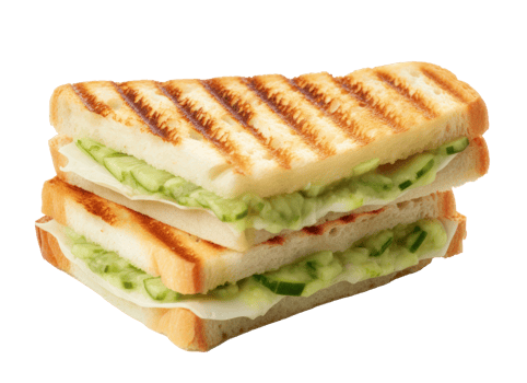 Grilled sandwich cut into pieces isolated png
