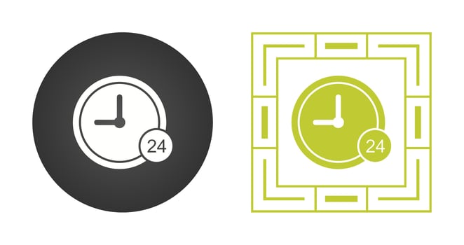24 Hour Service Vector Icon