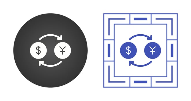 Dollar to Yen Vector Icon