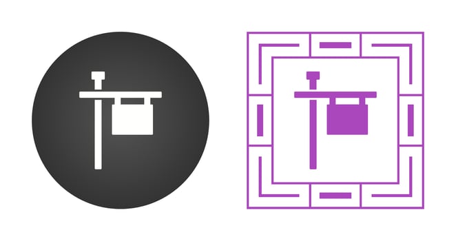 Post Sign Vector Icon