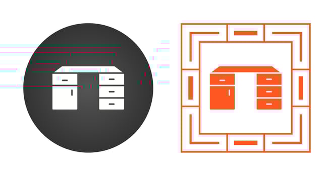 Table with Drawers Vector Icon