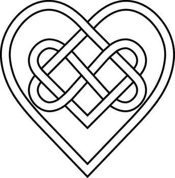 Celtic knot rune bound hearts infinity symbol eternal love tattoo vector