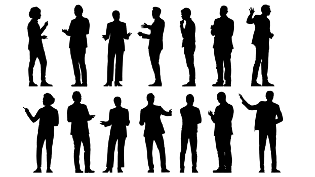 set of people silhouette illustration for business people for finance good perfprmance include clipping path png