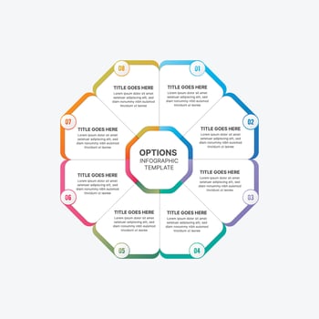 Circle Round Business Infographic Design Template with 8 Options vector