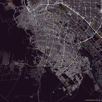 Vector city map of Ciudad Juarez, Chihuahua, Mexico
