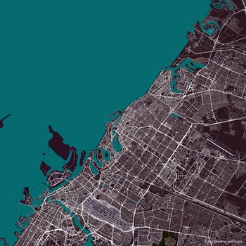 Vector city map of Sharjah - United Arab Emirates