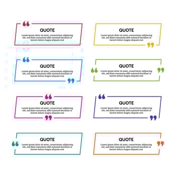 Set of quote box frames vector