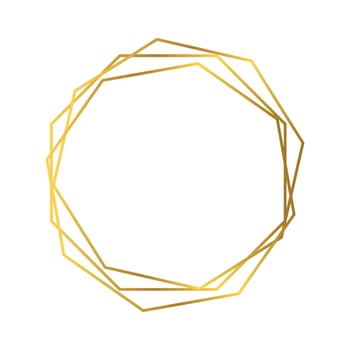 Gold geometric polygonal frame vector