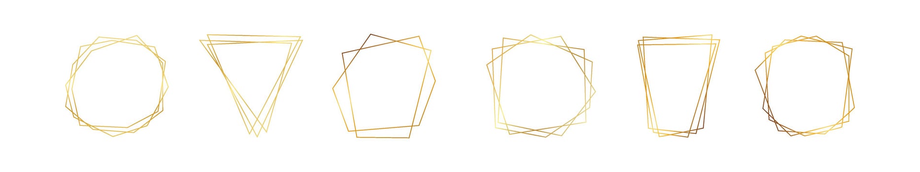 Gold geometric polygonal frame vector