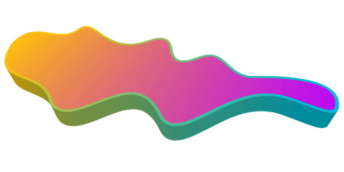 Abstract shapes form isolated on transparent background. Vibrant color blending design template png