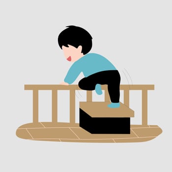 Be aware of dangerous places and items for children at home vector