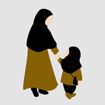 Mother with daughter vector