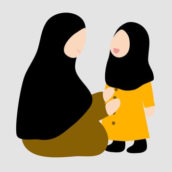 Mother with daughter vector