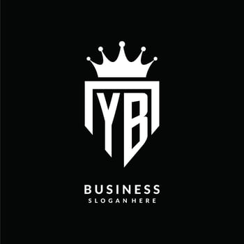 Letter YB logo monogram emblem style with crown shape design template vector