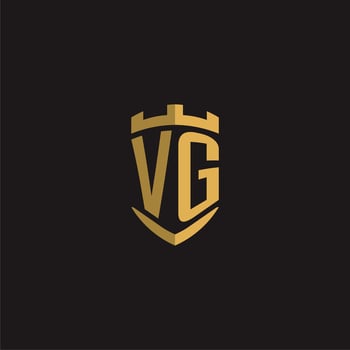 Initials VG logo monogram with shield style design vector