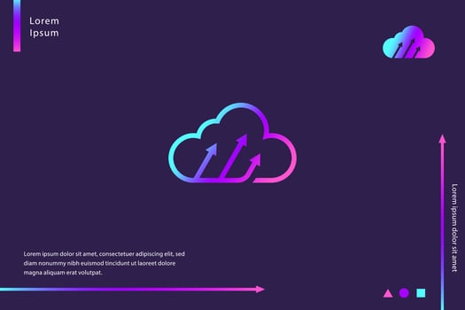 Upload Cloud Technology Digital Data App Logo vector
