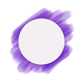 watercolor brush style circle frame png