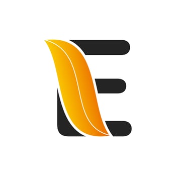 logo design of initial letter E with leaf. nature logo, leaf logo. a unique, exclusive, elegant, professional, clean, simple, modern logo. vector