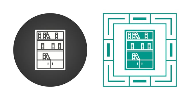 Books Shelf Vector Icon
