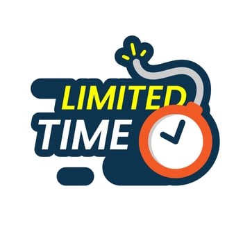 Limited time with text concept illustration flat design vector eps10. modern graphic element for landing page, empty state ui, infographic, icon