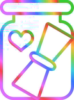 Love letter in a bottle Vector Icon