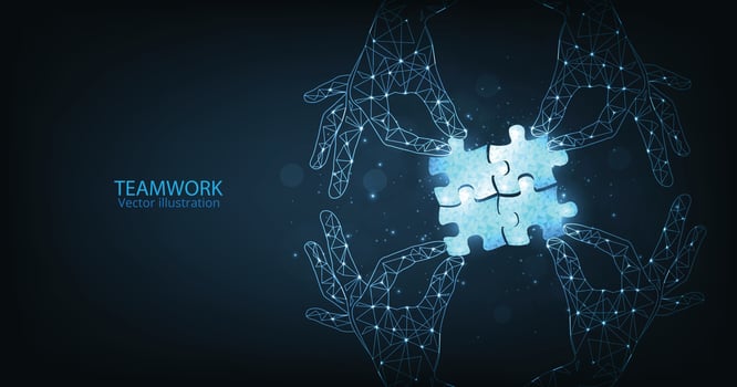 Concept of Teamwork and cooperation. vector