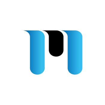 Creative latter M logo, blue, simple, clean, initial logo, vector