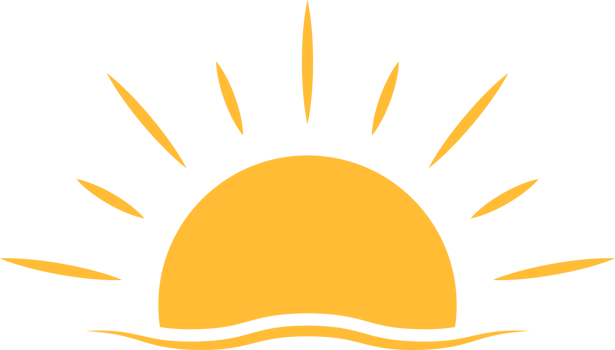 A half sun is setting downwards icon sunset concept for graphic design, logo, website, social media, mobile app, UI illustration png