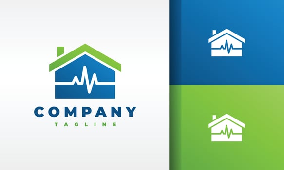home heartbeat logo vector