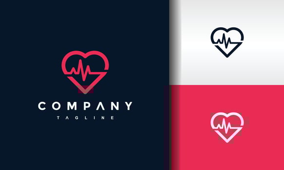 love heartbeat logo vector