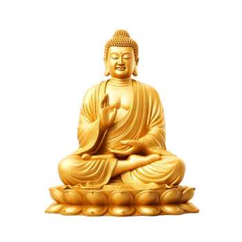 golden buddha statue on transparent background,AI Generative png