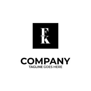 Initial F and K lettering logo design vector