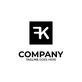 Initial F and K lettering logo design vector