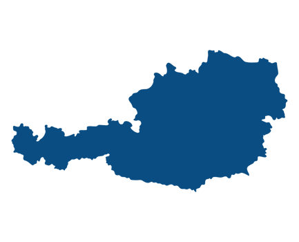 Austria map region light blue. Austria map with blue color. Flag of Austria png