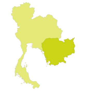 Map of Thailand and Cambodia. Map of border countries of Southeast Asia, Thailand and Cambodia. png
