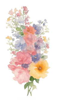Pink flower watercolor clip art AI generated png
