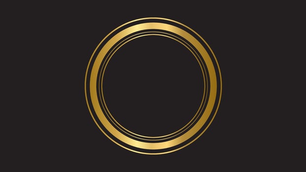 black luxury abstract background with circle line and golden elegant texture backdrop vector. wavy metallic dark light element illustration graphic gold art decoration premium shape. vector