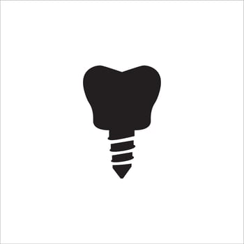 tooth implantation icon vector illustration symbol