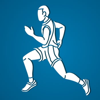 A Man Running Marathon Runner vector